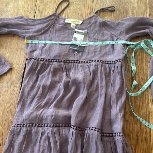 UO Staring At Stars Boho Purple Cold Shoulder Top - Picture 5 of 5